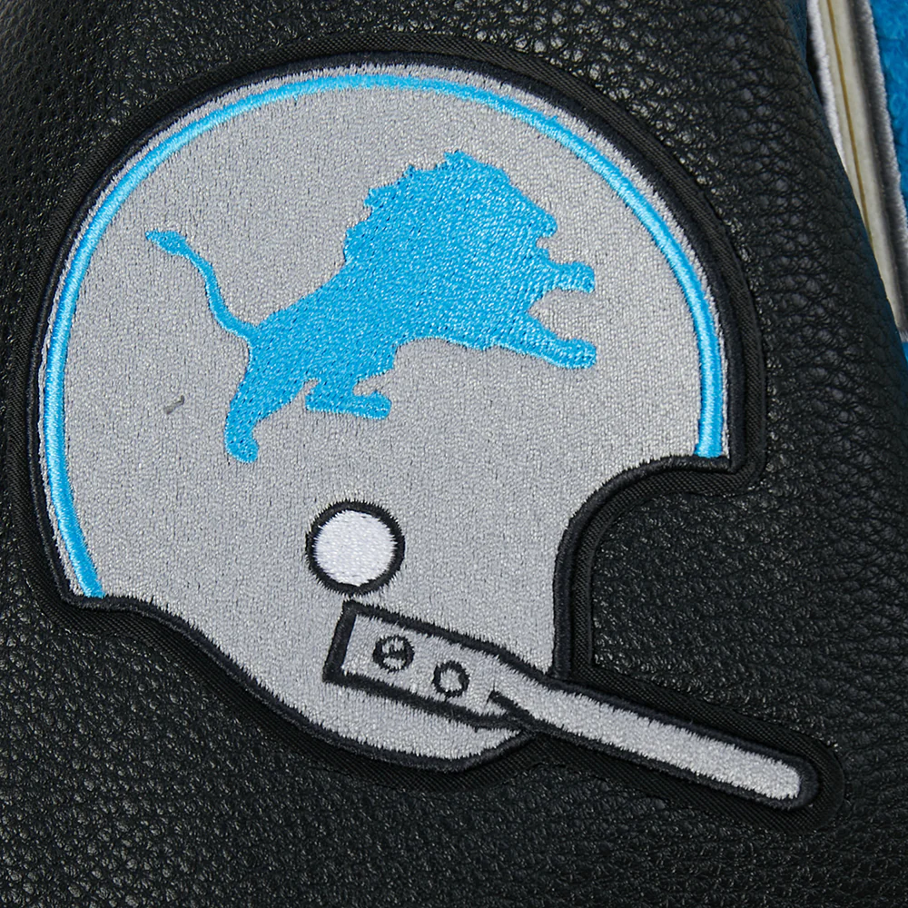 NFL DETROIT LIONS BEST OF WOMEN'S CROPPED RIB WOOL VARSITY JACKET (EGGSHELL/ BLACK) - Image 7