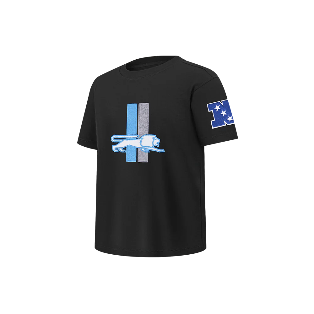 NFL DETROIT LIONS RETRO CLASSIC LITTLE BOYS SHORT SLEEVE TEE (BLACK) - Image 4