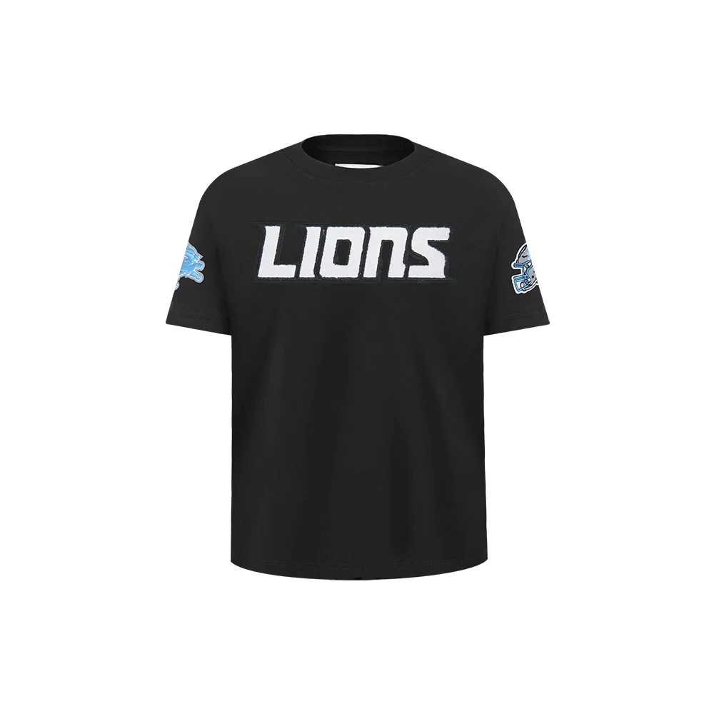 NFL DETROIT LIONS CLASSIC CHENILLE LITTLE BOY'S SS TEE (BLACK) - Image 3