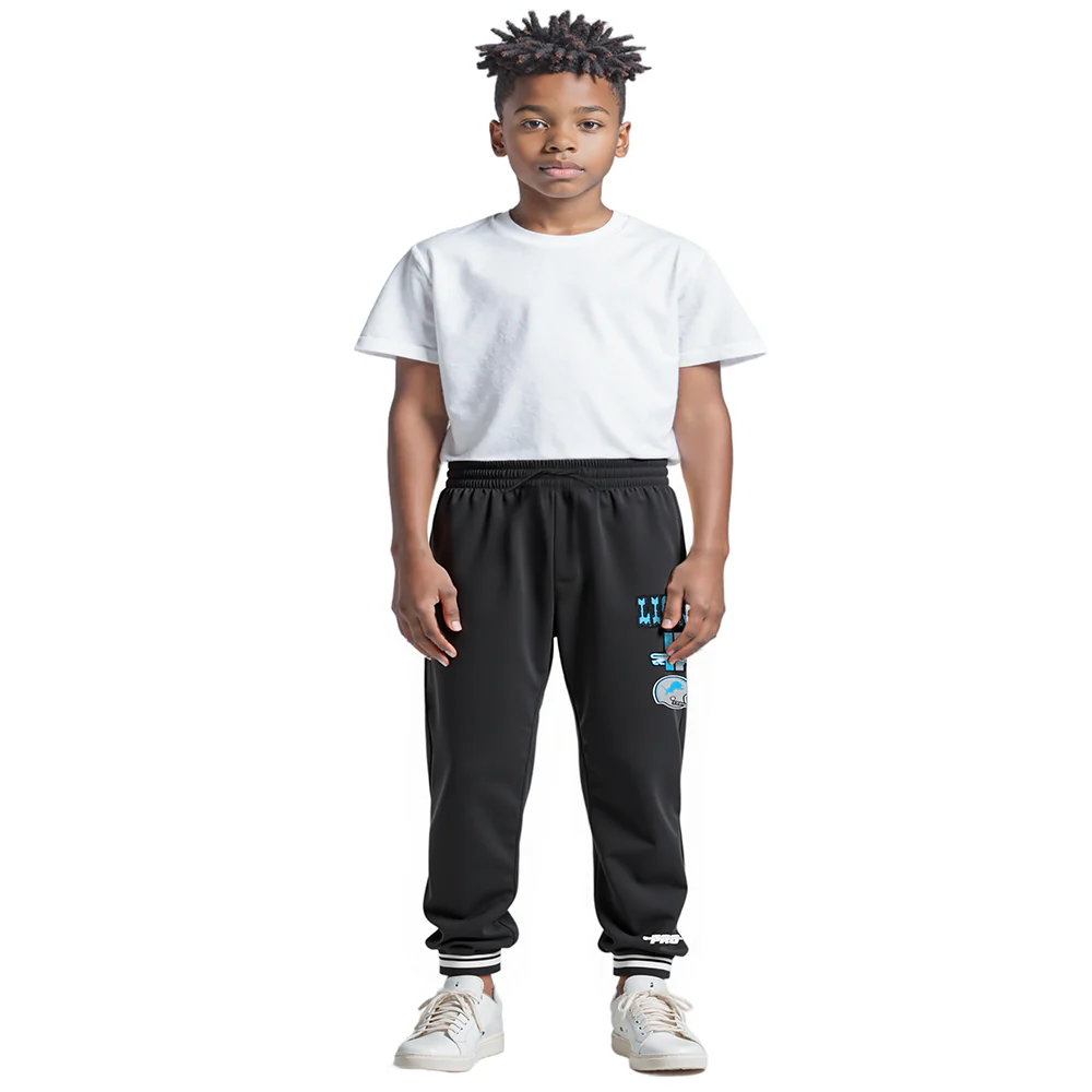 NFL DETROIT LIONS RETRO CLASSIC LITTLE BOYS RIB FLC SWEATPANT (BLACK) - Image 3
