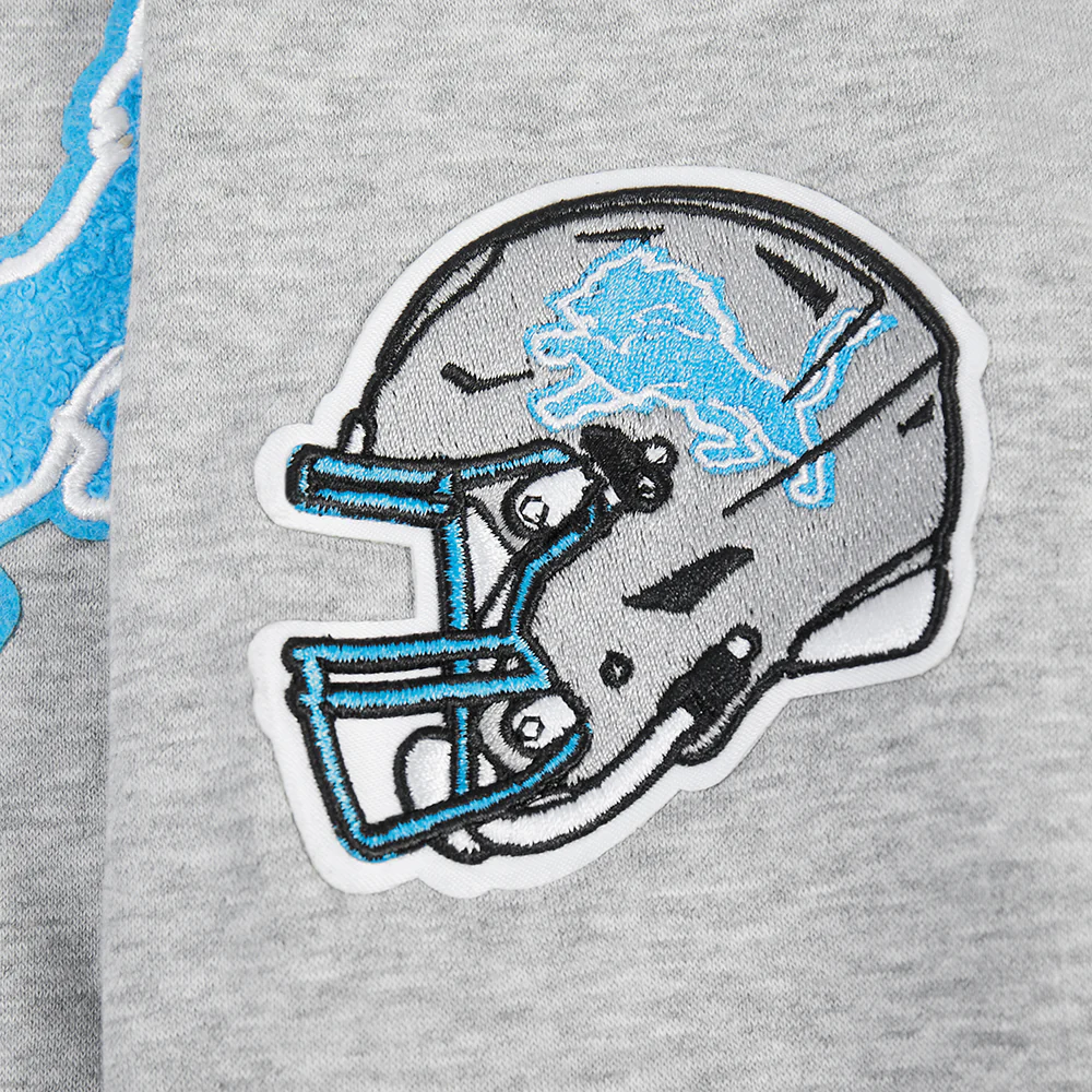 NFL DETROIT LIONS CLASSIC CHENILLE LITTLE BOY'S FLEECE PO HOODIE (HEATHER GREY) - Image 7