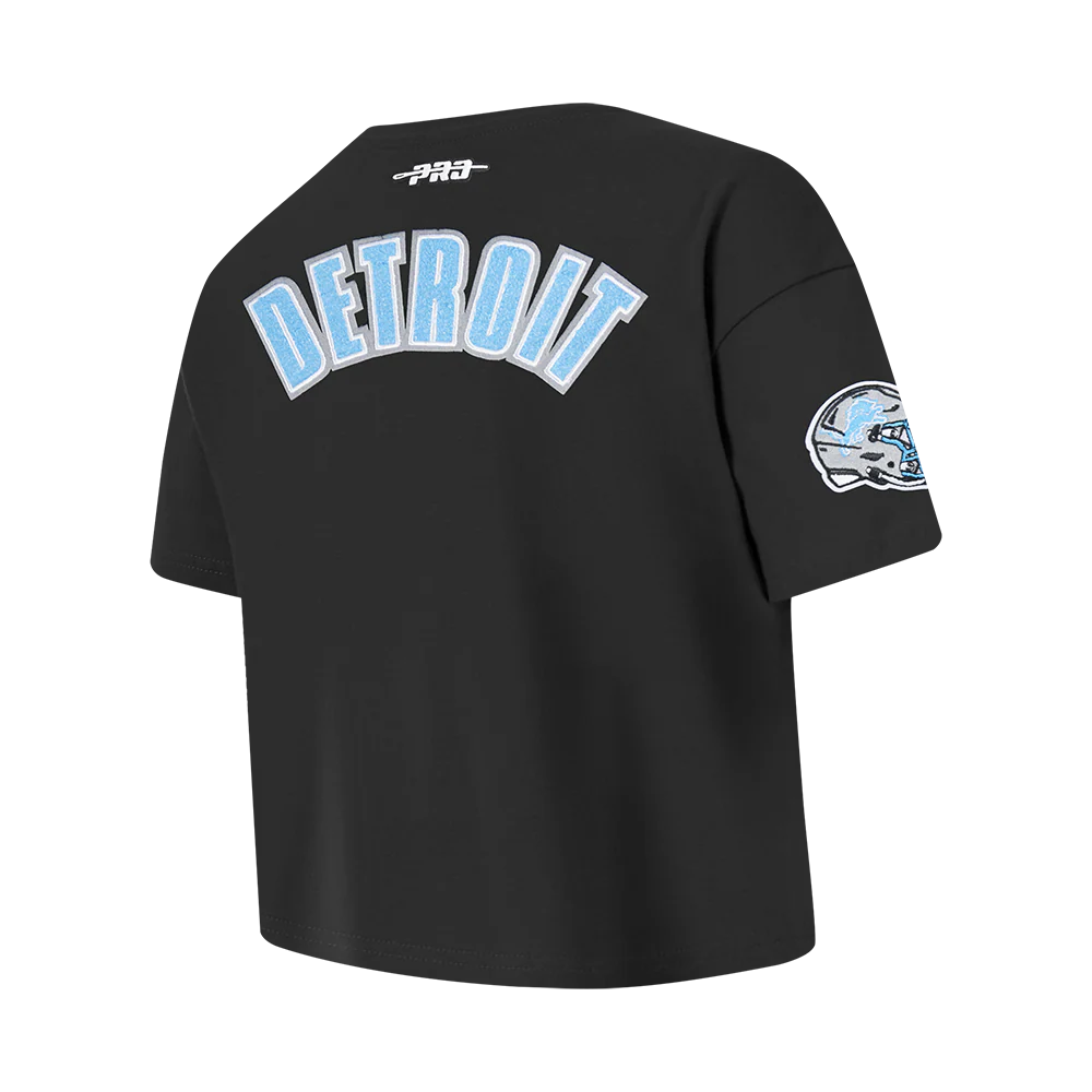 NFL DETROIT LIONS CLASSIC LITTLE GIRLS SHORT SLEEVE BOXY TEE (BLACK) - Image 4
