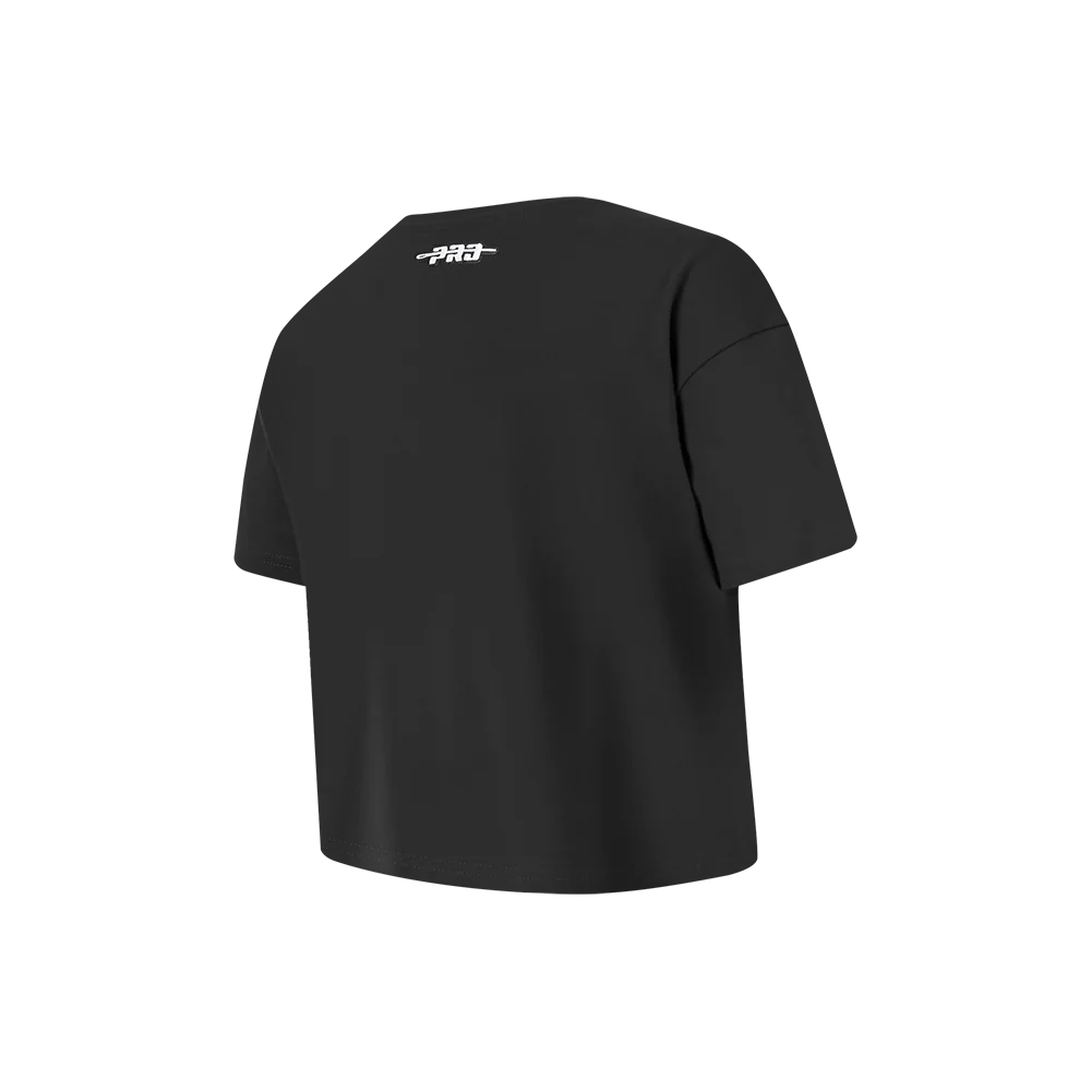 NFL DETROIT LIONS RETRO CLASSIC LITTLE GIRLS SHORT SLEEVE BOXY TEE (BLACK) - Image 4