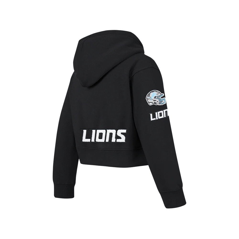 NFL DETROIT LIONS CLASSIC LITTLE GIRLS FLEECE FULL ZIP HOODIE (BLACK) - Image 5