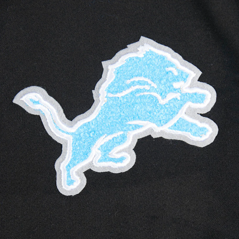 NFL DETROIT LIONS CLASSIC LITTLE GIRLS FLEECE FULL ZIP HOODIE (BLACK) - Image 7