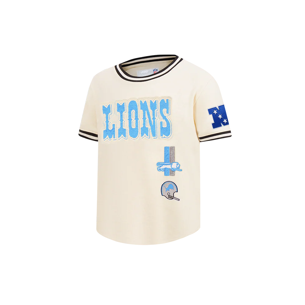 NFL DETROIT LIONS RETRO CLASSIC TODDLER BOY'S SS STRIPED RIB TEE (EGGSHELL/ BLACK) - Image 3