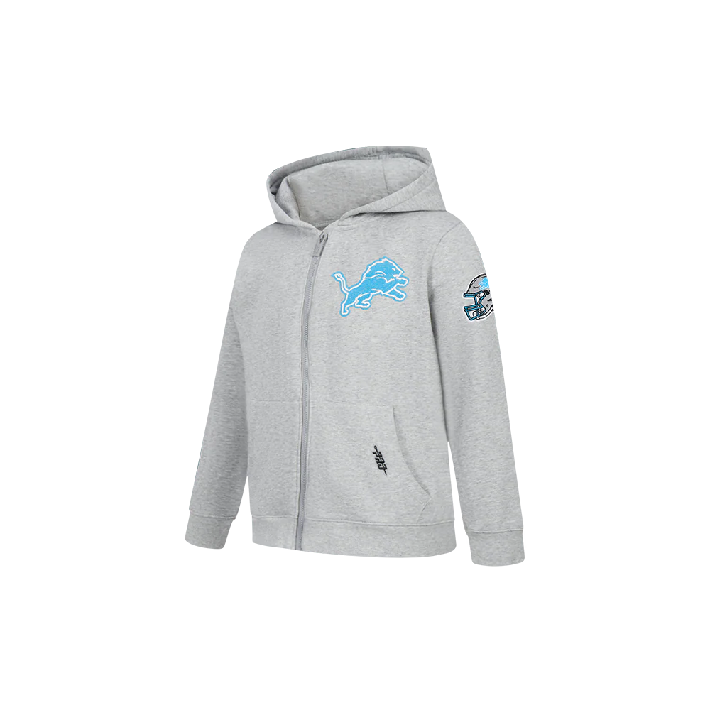 NFL DETROIT LIONS CLASSIC TODDLER BOY'S FLC FZ HOODIE (HEATHER GREY) - Image 3