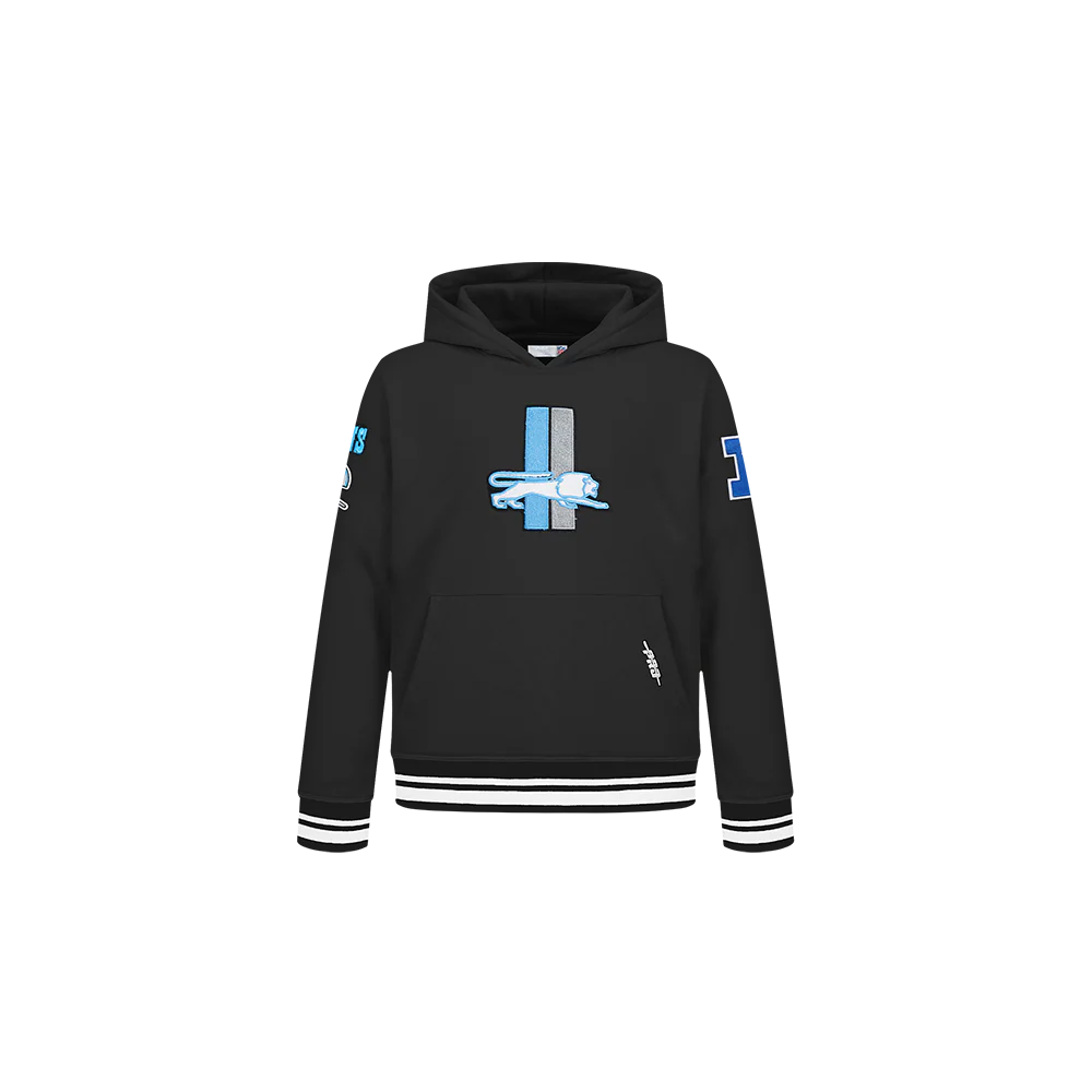 NFL DETROIT LIONS RETRO CLASSIC TODDLER BOYS RIB FLEECE PULLOVER HOODIE (BLACK) - Image 3