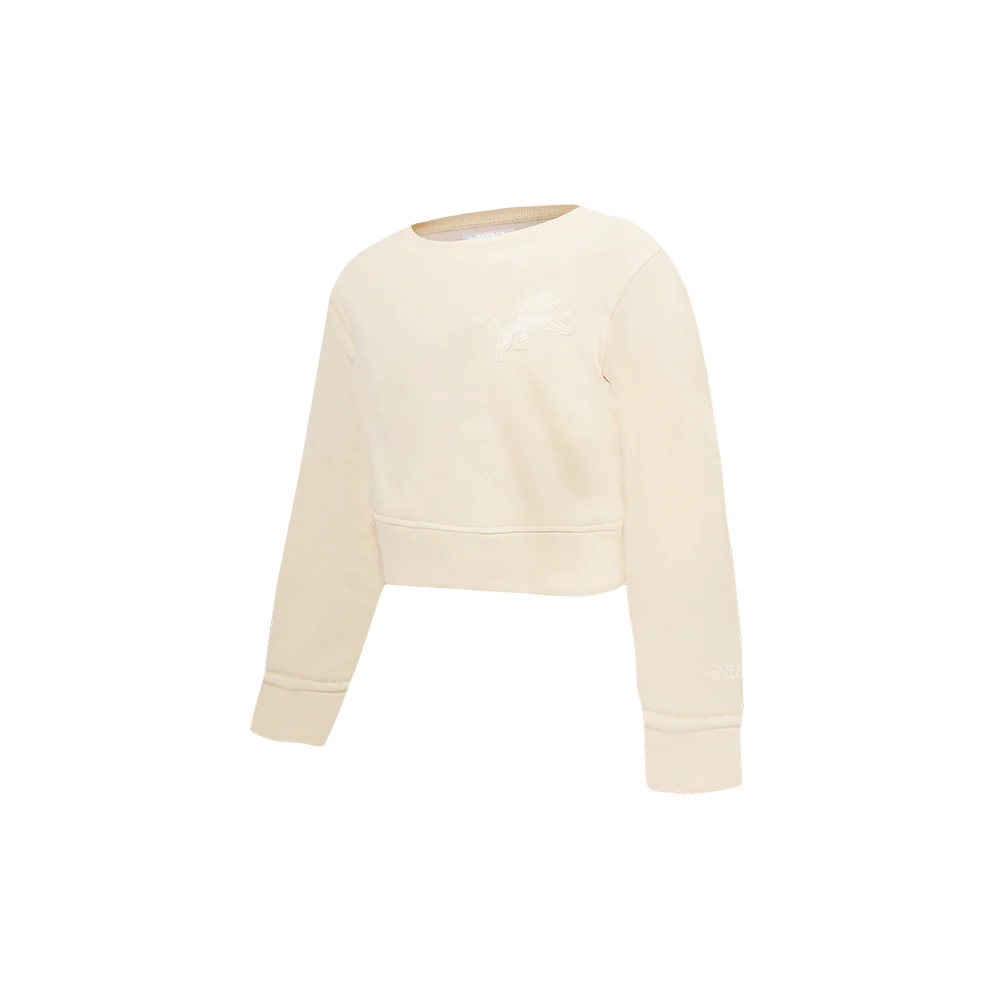 NFL DETROIT LIONS NEUTRAL TODDLER GIRLS FLEECE CREWNECK (EGGSHELL) - Image 2