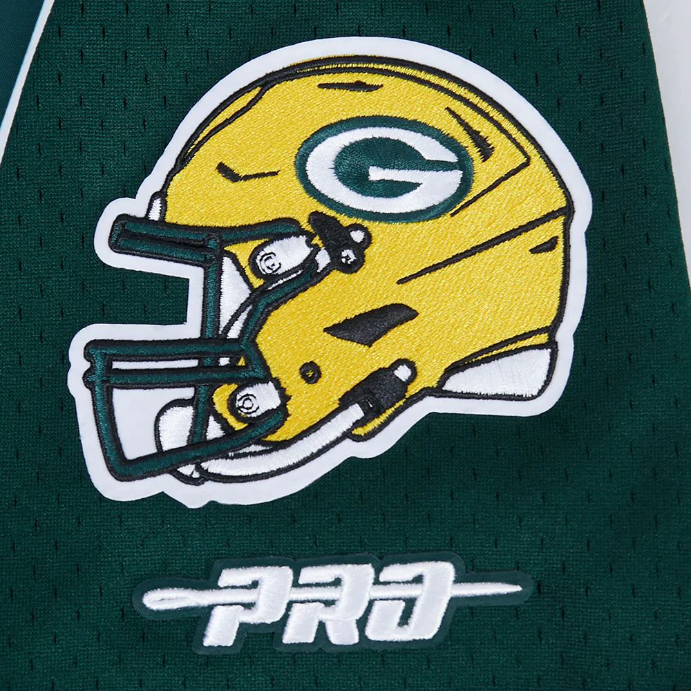 NFL GREEN BAY PACKERS JORDAN LOVE #10 CLASSIC MESH PNN MEN'S MESH BUTTON DOWN SHIRT (FOREST GREEN) - Image 8