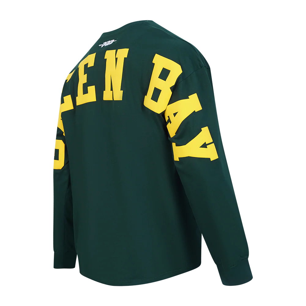 NFL GREEN BAY PACKERS WINGSPAN MEN'S DROP SHOULDER LONG SLEEVE TEE (FOREST GREEN) - Image 4