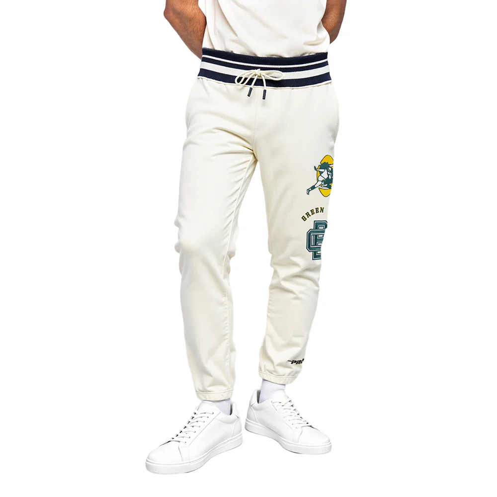 NFL GREEN BAY PACKERS RETRO CLASSIC MEN'S SWEATPANT (EGGSHELL/ BLACK) - Image 3