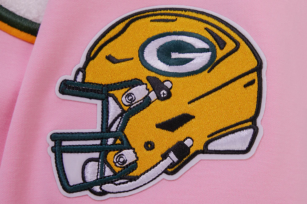 NFL GREEN BAY PACKERS CLASSIC CHENILLE DOUBLE KNIT PULLOVER HOODIE (PINK) - Image 8