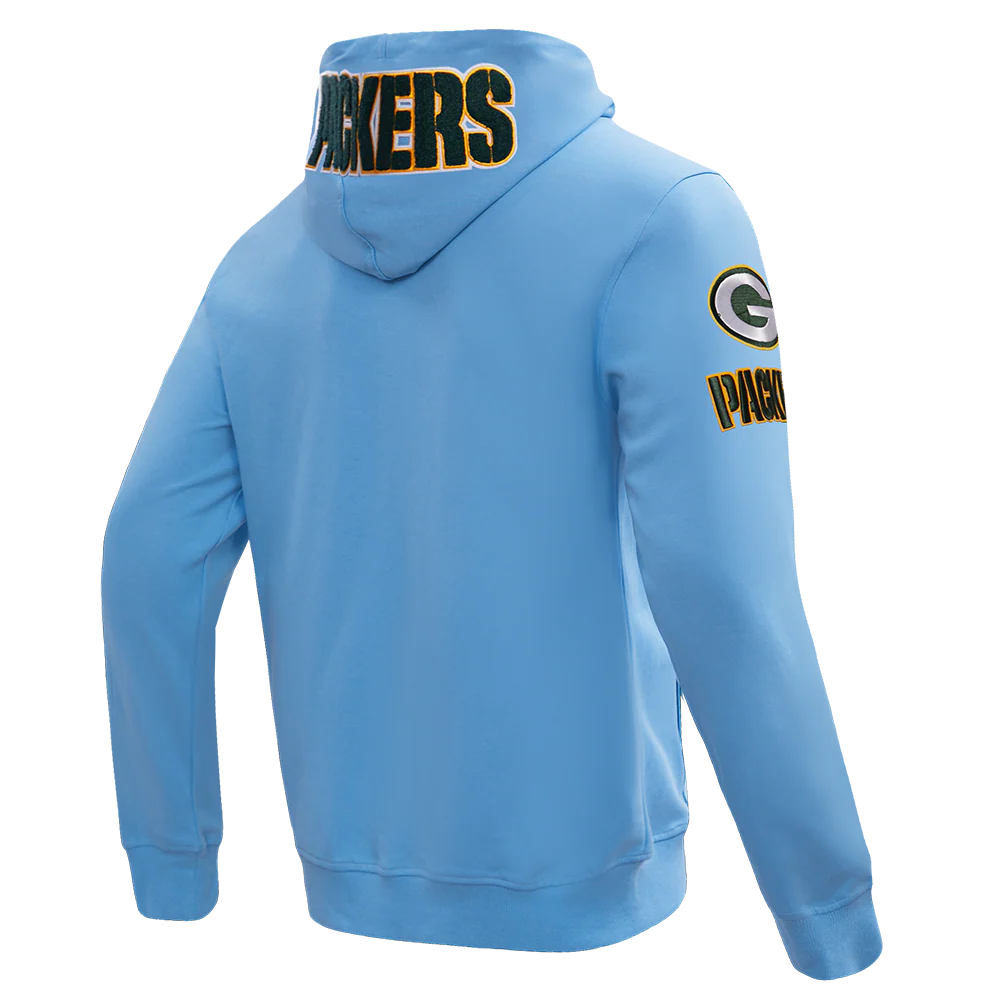 NFL GREEN BAY PACKERS  CLASSIC CHENILLE DOUBLE KNIT FULL ZIP HOODIE (UNIVERSITY BLUE) - Image 3