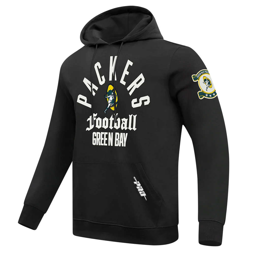 NFL GREEN BAY PACKERS MODERN ORIGINALS MEN'S FLC PO HOODIE (BLACK) - Image 5