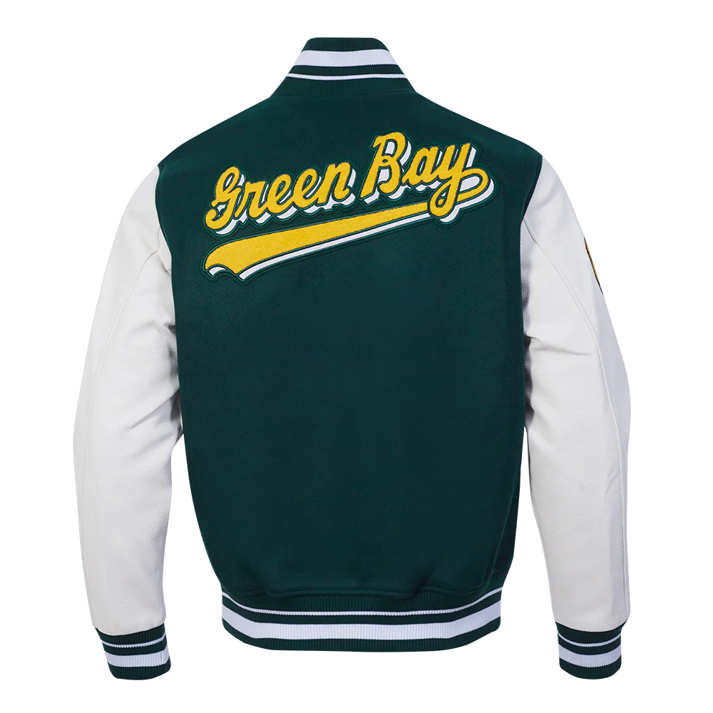 NFL GREEN BAY PACKERS SCRIPT TAIL MEN'S RIB WOOL VARSITY (FOREST GREEN/WHITE) - Image 7