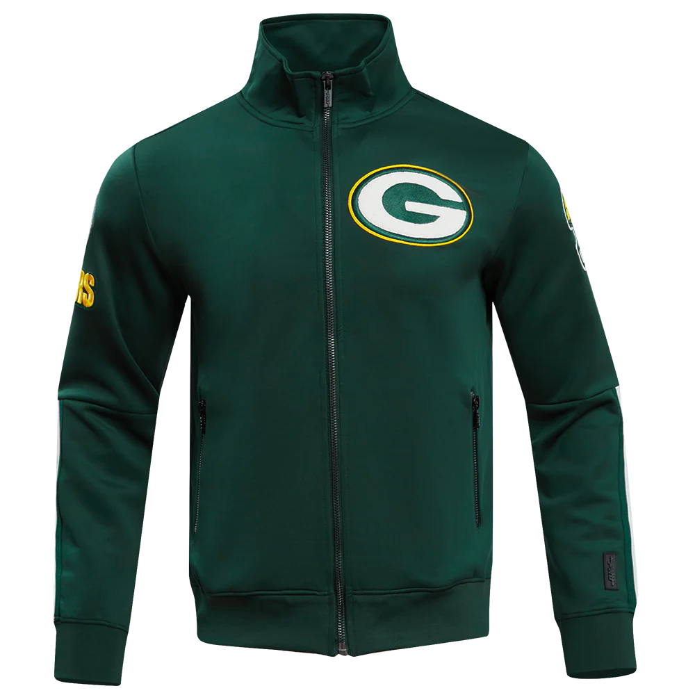 NFL GREEN BAY PACKERS CLASSIC MEN'S DOUBLE KNIT TRACK JACKET (FOREST GREEN) - Image 8