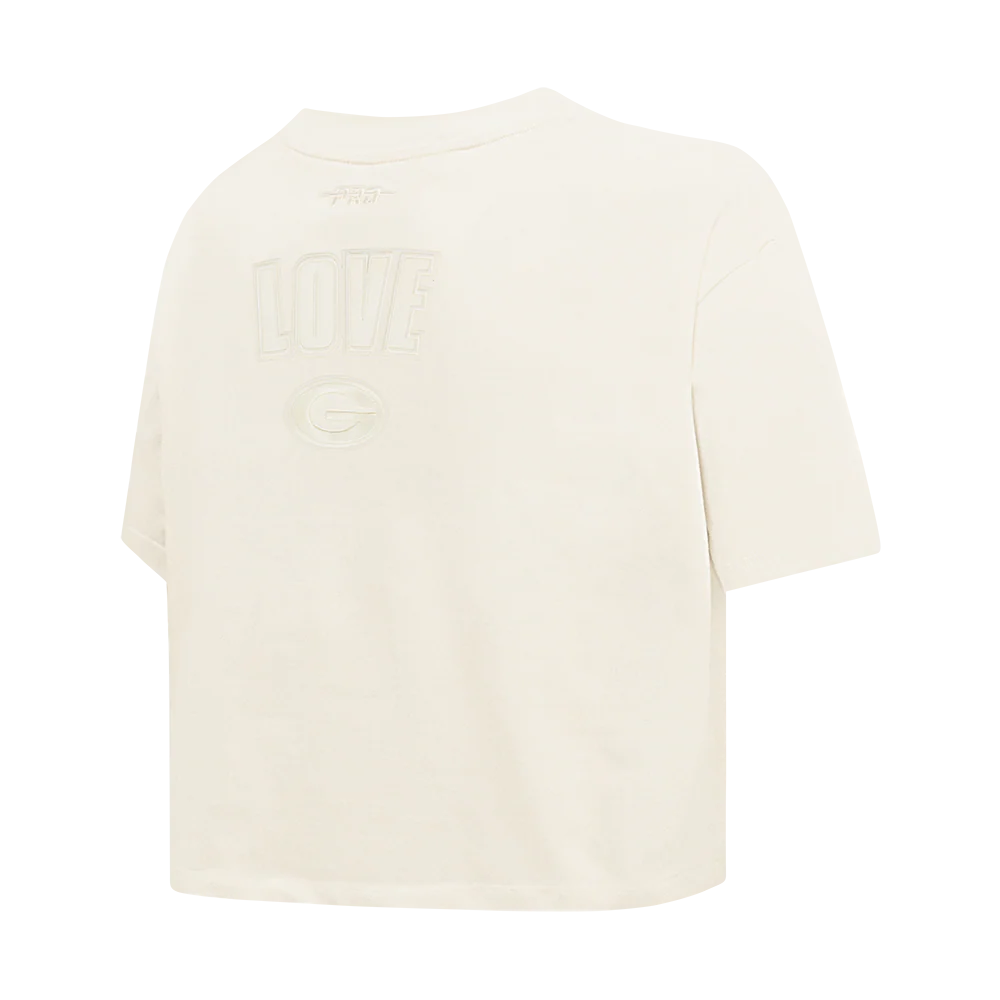 NFL GREEN BAY PACKERS JORDAN LOVE #10 NEUTRAL WOMEN'S SJ BOXY TEE (EGGSHELL) - Image 4