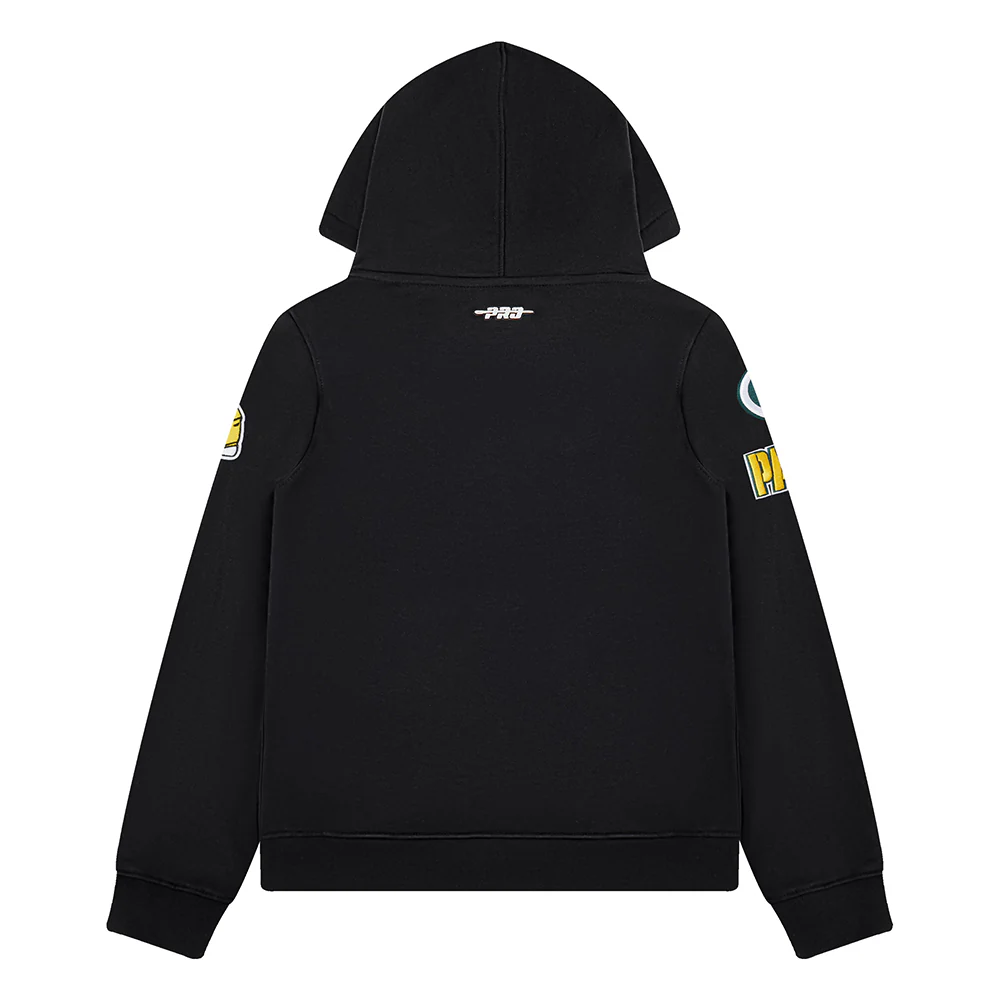 NFL GREEN BAY PACKERS CLASSIC BIG BOYS FLEECE PULLOVER HOODIE (BLACK) - Image 4