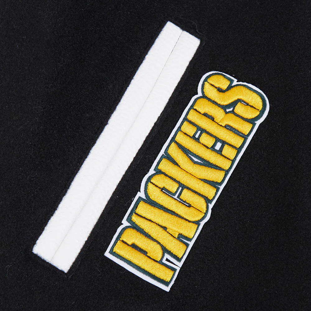 NFL GREEN BAY PACKERS CLASSIC BIG BOYS WOOL VARSITY JACKET (BLACK/WHITE) - Image 18
