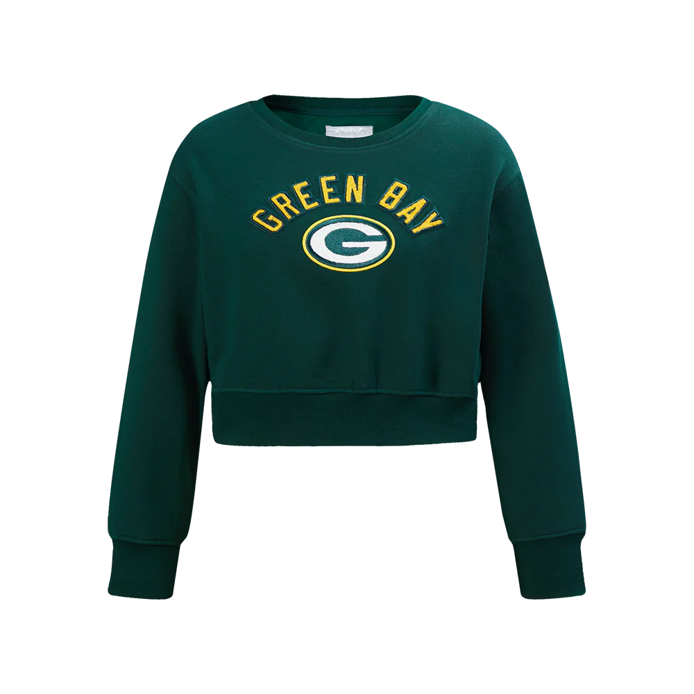 NFL GREEN BAY PACKERS CLASSIC BIG GIRL'S FLC CREWNECK (FOREST GREEN)