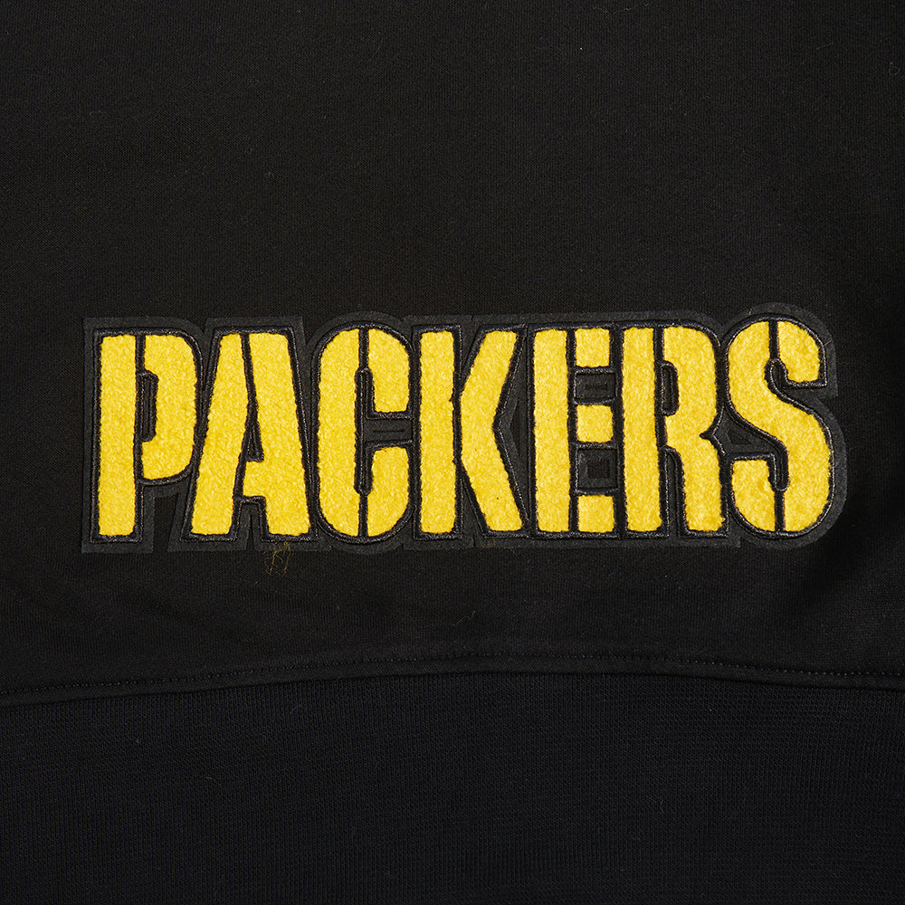 NFL GREEN BAY PACKERS CLASSIC BIG GIRLS FLEECE FULL ZIP HOODIE (BLACK) - Image 7