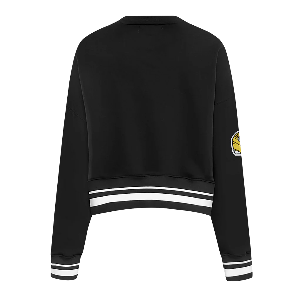 NFL GREEN BAY PACKERS MASHUP WOMEN'S RIB CREWNECK (BLACK) - Image 3
