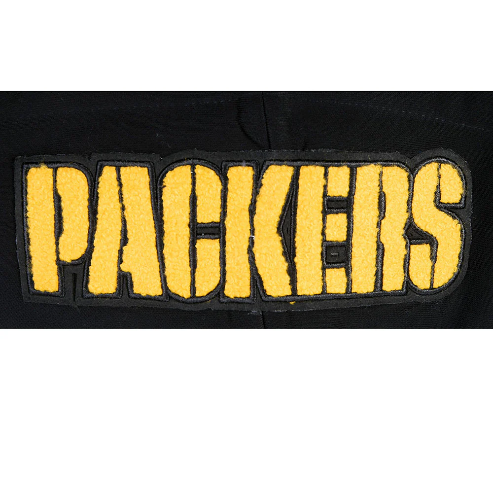 NFL GREEN BAY PACKERS MASHUP WOMEN'S RIB CROPPED PO HOODIE (BLACK) - Image 7