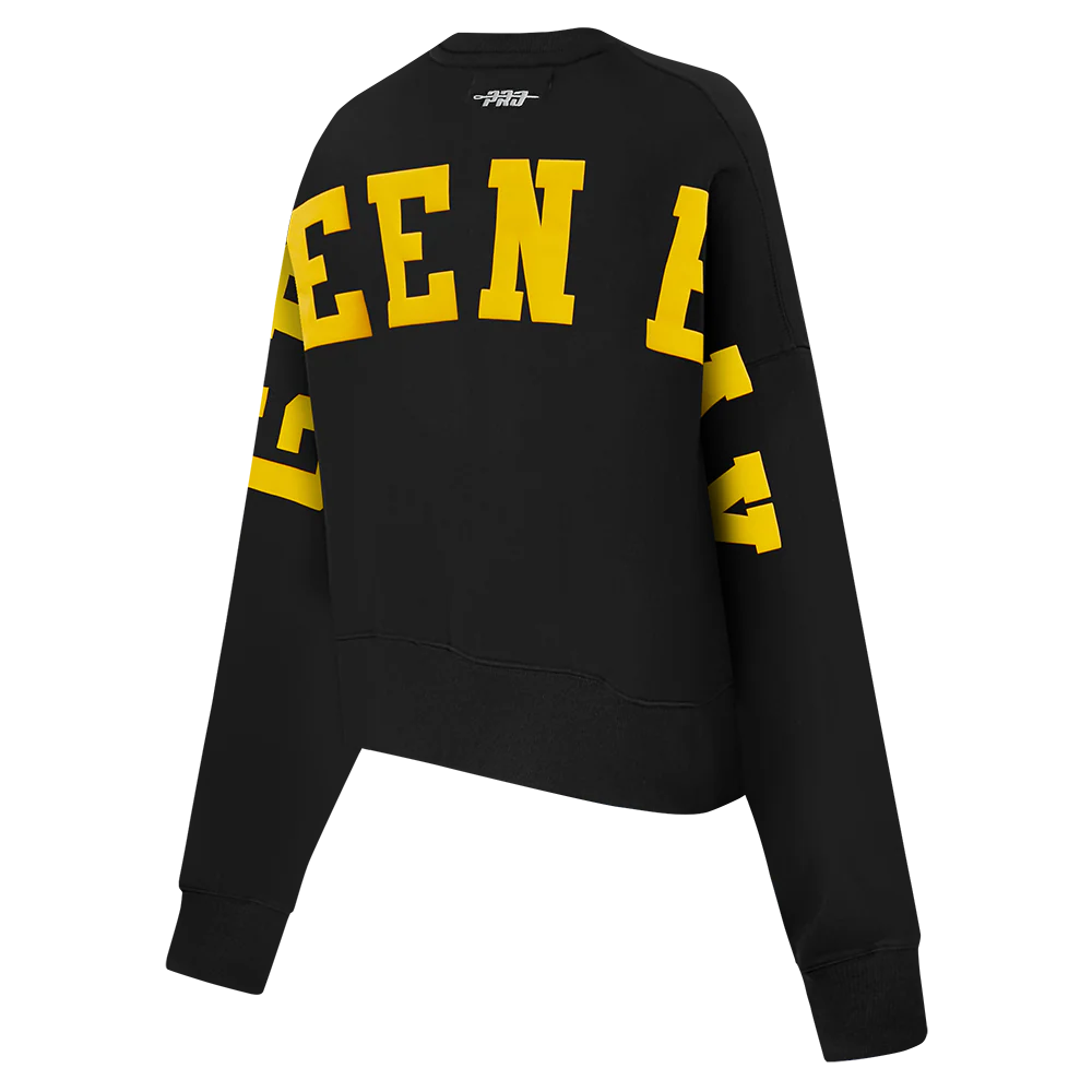 NFL GREEN BAY PACKERS WINGSPAN WOMEN'S FLC CREWNECK (BLACK) - Image 4