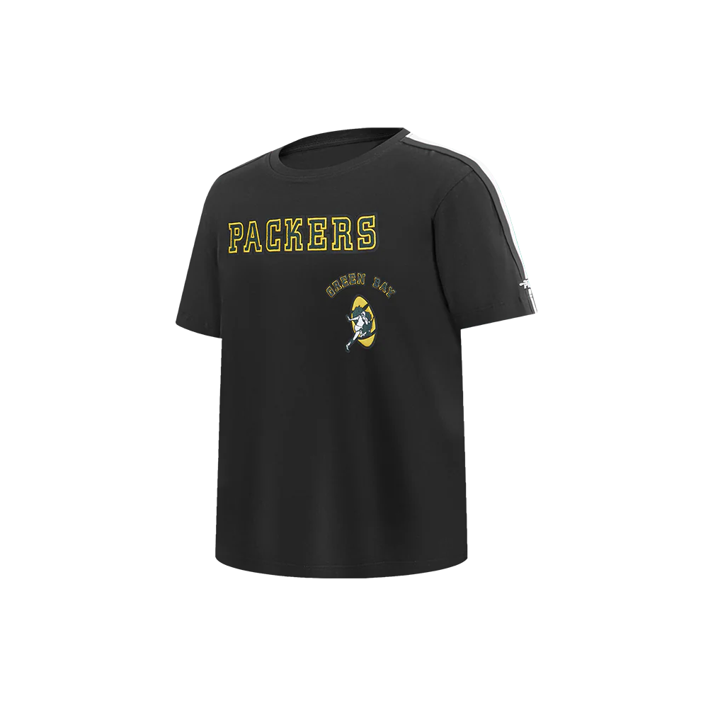 NFL GREEN BAY PACKERS RETRO CLASSIC LITTLE BOYS SHORT SLEEVE TAPING TEE (BLACK) - Image 4
