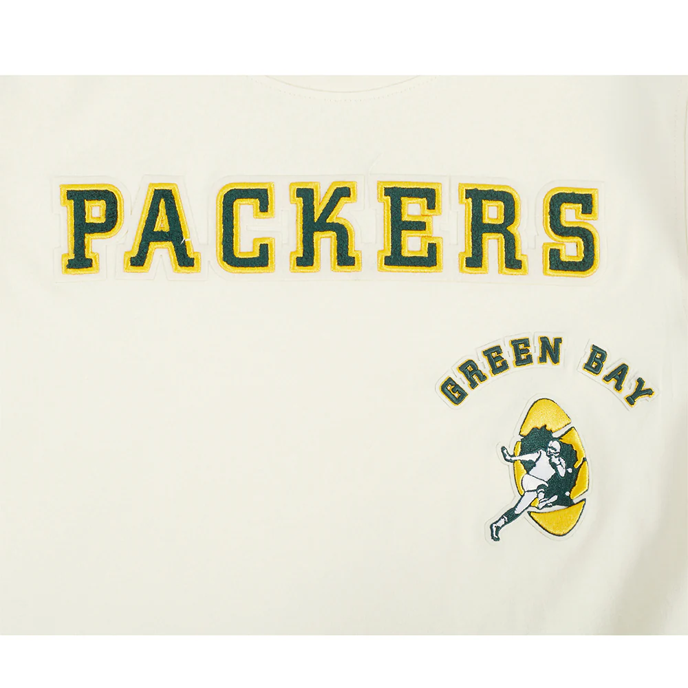 NFL GREEN BAY PACKERS RETRO CLASSIC LITTLE BOY'S SS TAPING TEE (EGGSHELL/ BLACK) - Image 5
