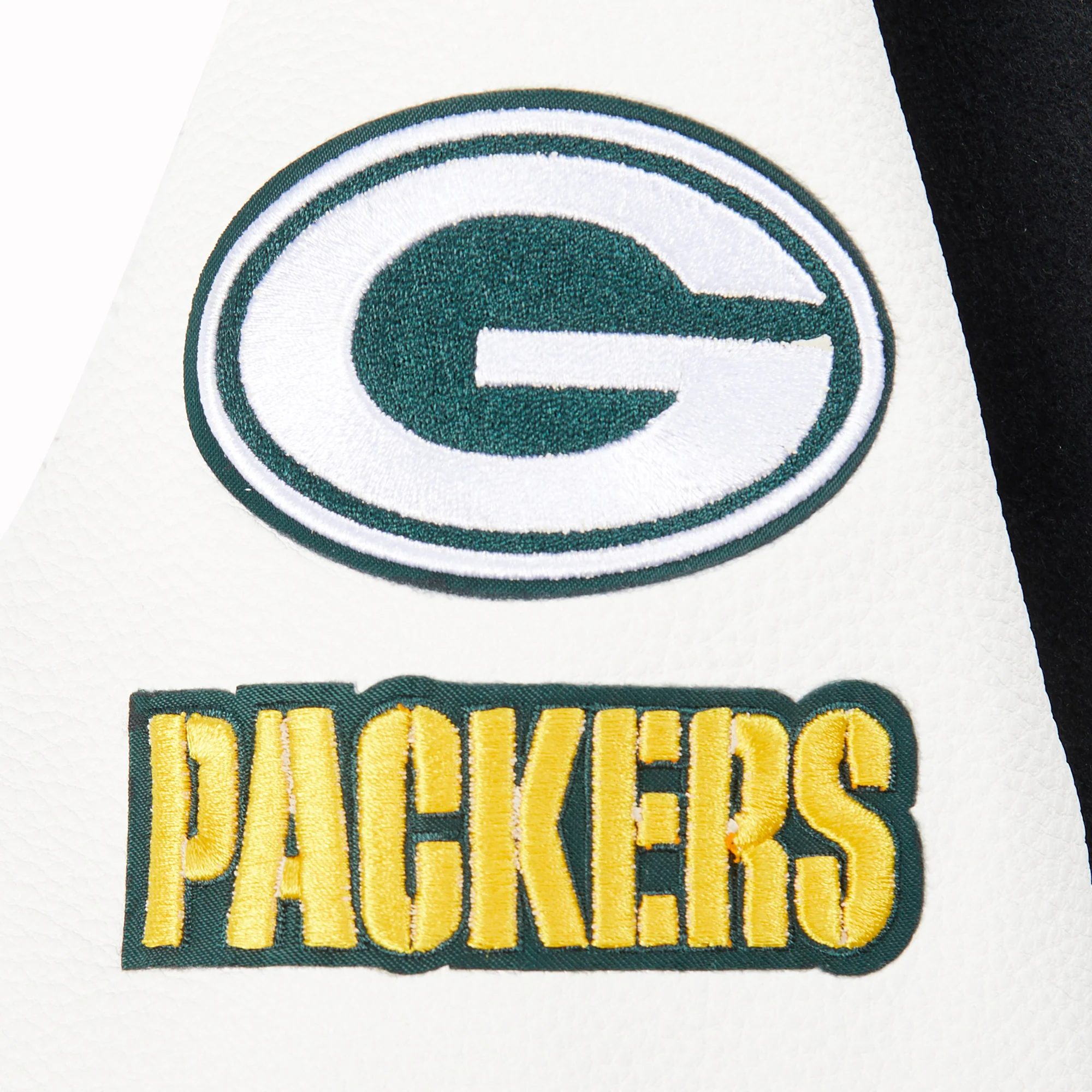 NFL GREEN BAY PACKERS CLASSIC LITTLE BOYS WOOL VARSITY JACKET (BLACK/WHITE) - Image 9