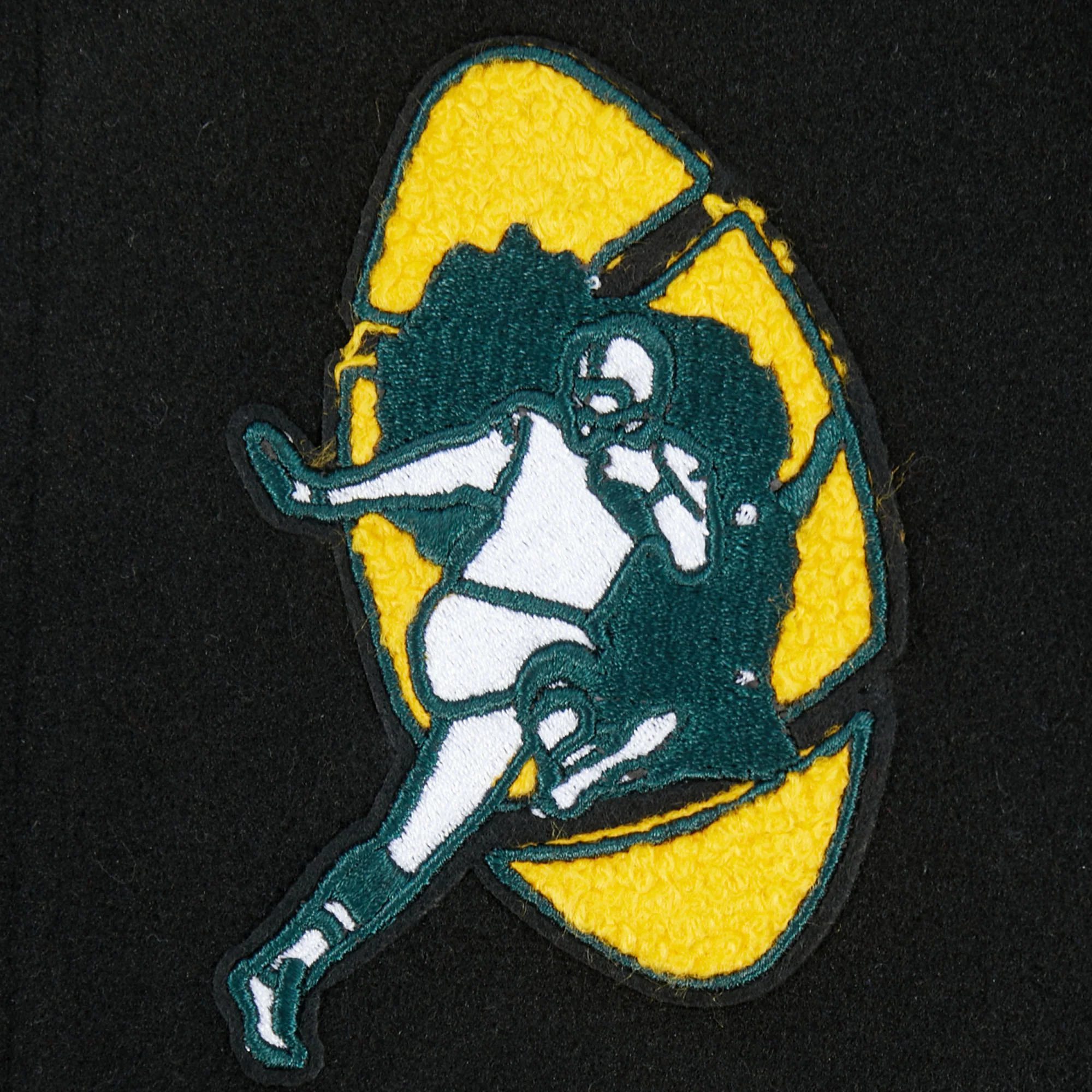 NFL GREEN BAY PACKERS RETRO CLASSIC LITTLE BOYS RIB WOOL VARSITY JACKET (BLACK) - Image 8