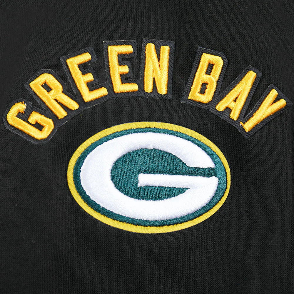 NFL GREEN BAY PACKERS CLASSIC LITTLE GIRLS FLEECE FULL ZIP HOODIE (BLACK) - Image 8