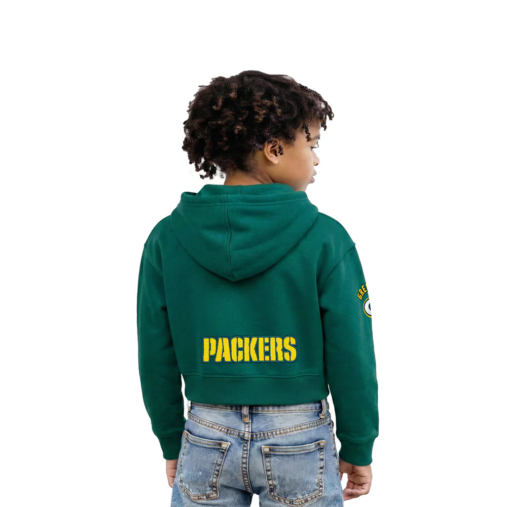 NFL GREEN BAY PACKERS CLASSIC LITTLE GIRL'S FLC FZ HOODIE (FOREST GREEN) - Image 2