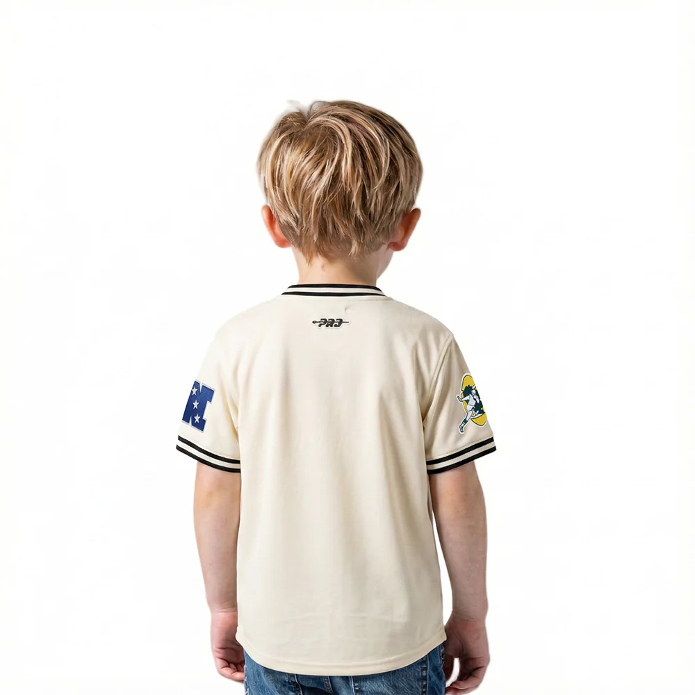 NFL GREEN BAY PACKERS RETRO CLASSIC TODDLER BOY'S SS STRIPED RIB TEE (EGGSHELL/ BLACK) - Image 2
