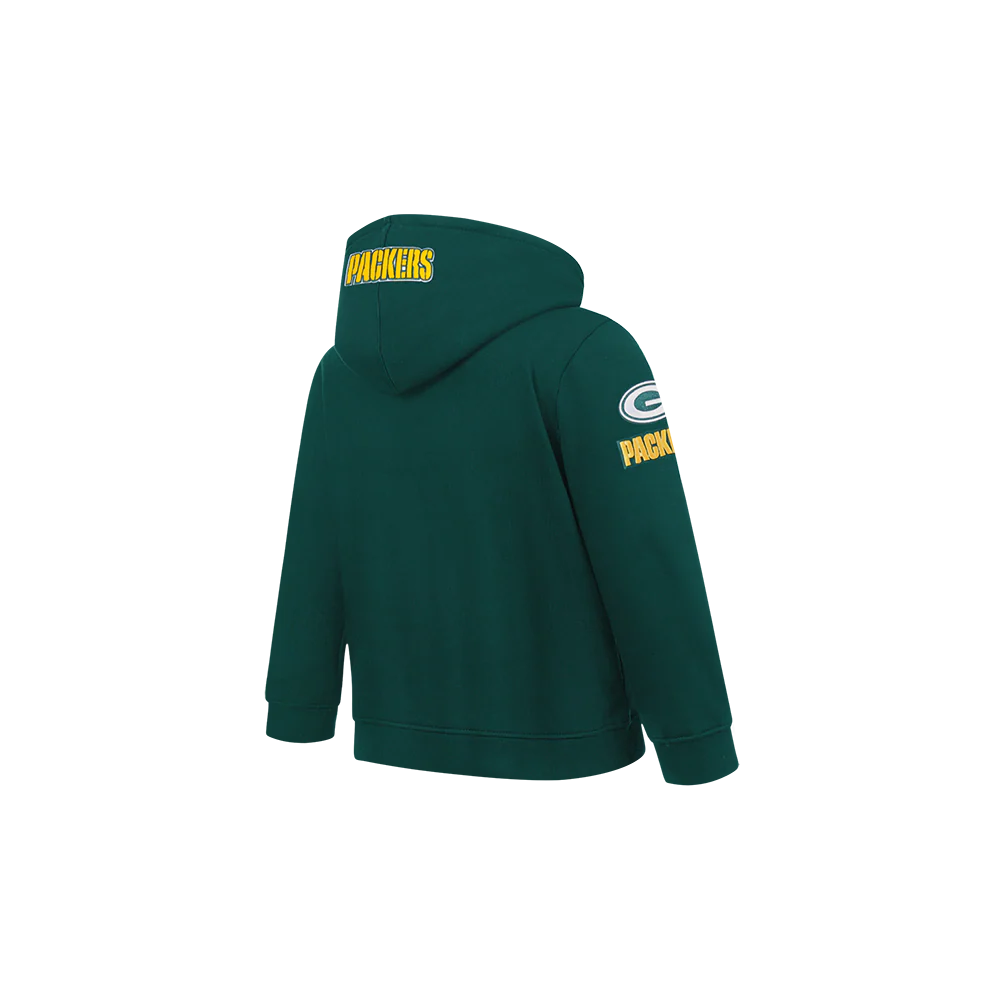 NFL GREEN BAY PACKERS CLASSIC TODDLER BOY'S FLC FZ HOODIE (FOREST GREEN) - Image 4