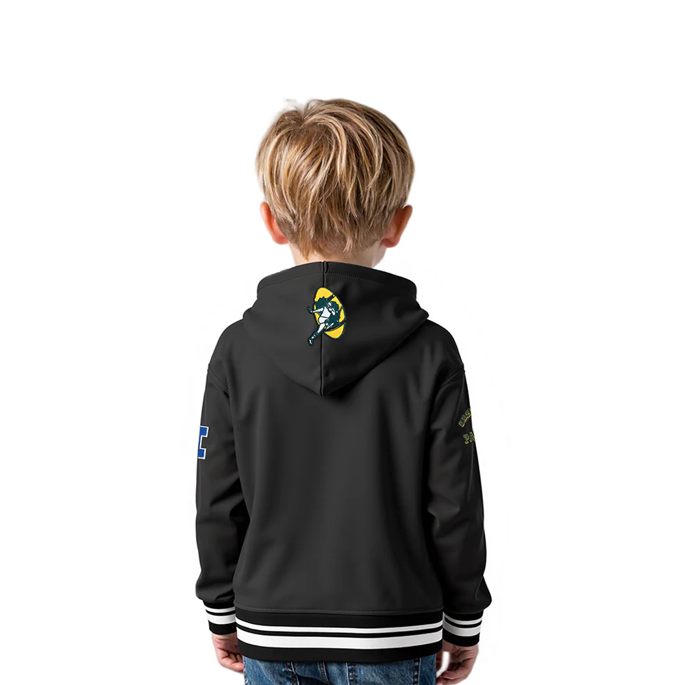 NFL GREEN BAY PACKERS RETRO CLASSIC TODDLER BOYS RIB FLEECE PULLOVER HOODIE (BLACK) - Image 2