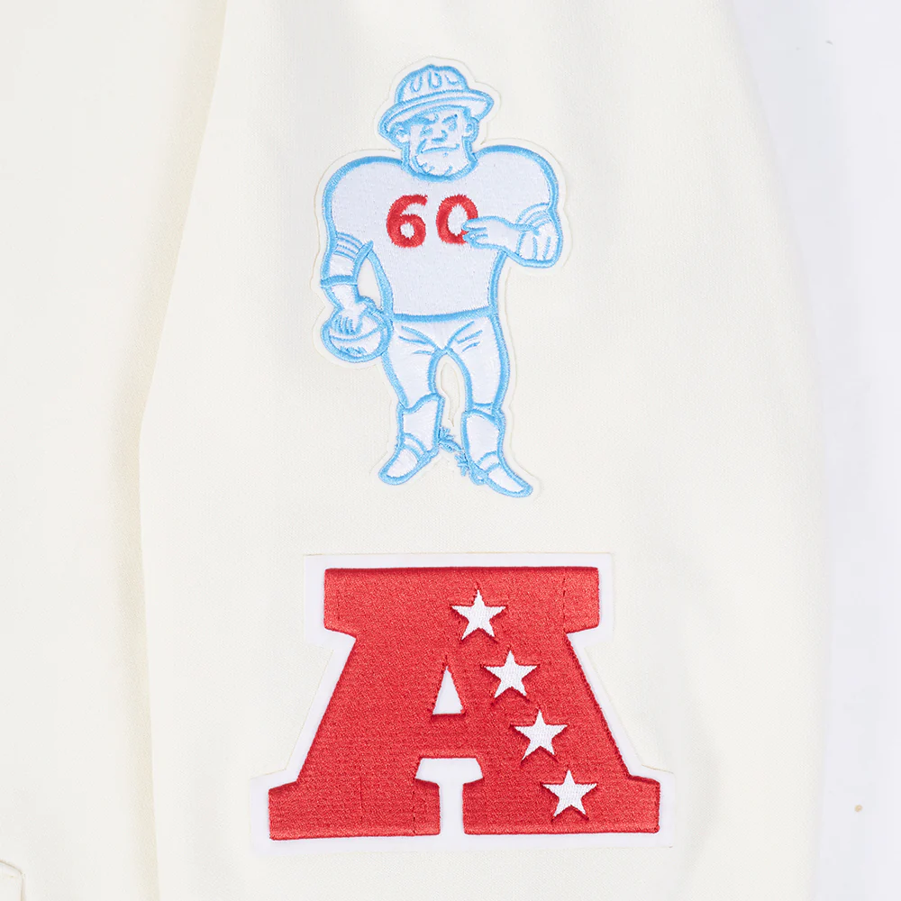 NFL HOUSTON OILERS RETRO CLASSIC MEN'S PULLOVER HOODIE (EGGSHELL/ UNIVERSITY BLUE) - Image 6