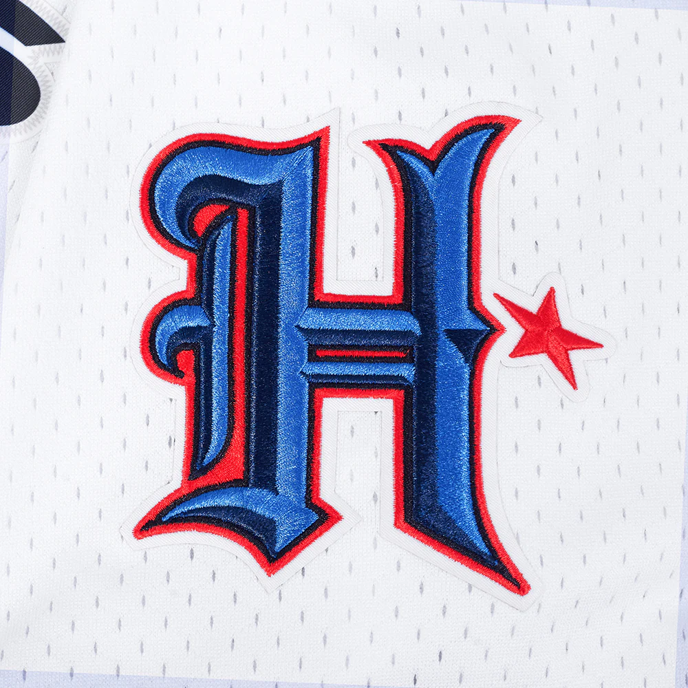 NFL HOUSTON TEXANS CLASSIC MESH MEN'S BUTTON DOWN SHIRT (WHITE/BLACK/WHITE) - Image 5