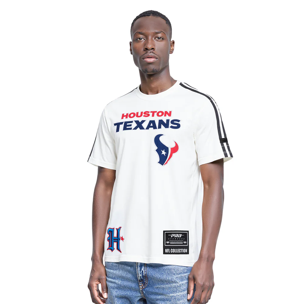 NFL HOUSTON TEXANS CLASSIC MESH MEN'S SJ STRIPED TEE (WHITE/BLACK) - Image 10