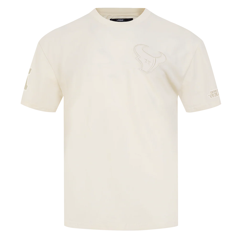 NFL HOUSTON TEXANS NEUTRAL MEN'S COTTON JERSEY DROP SHOULDER TEE (EGGSHELL)