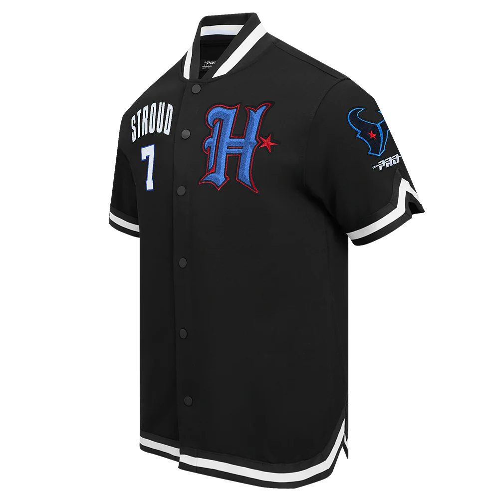 NFL HOUSTON TEXANS CJ STROUD #7 CLASSIC PNN MEN'S DK WARM UP JACKET (BLACK) - Image 3