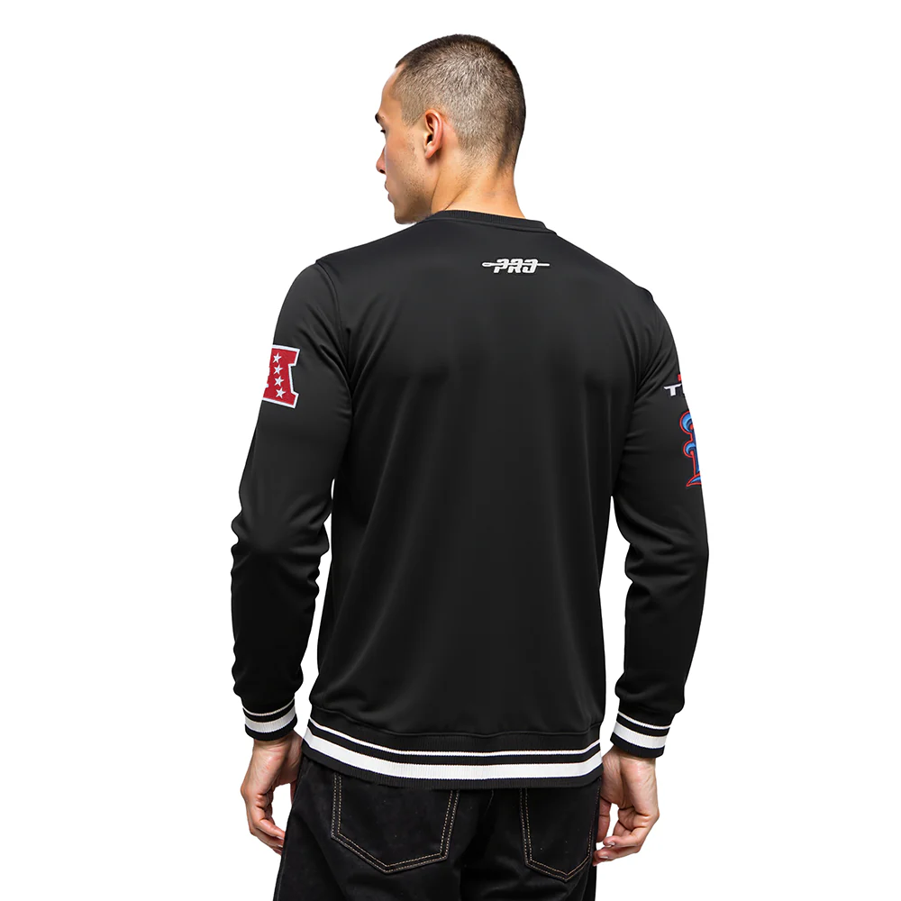 NFL HOUSTON TEXANS CLASSIC MASH UP MEN'S RIB FLC CREWNECK (BLACK) - Image 2