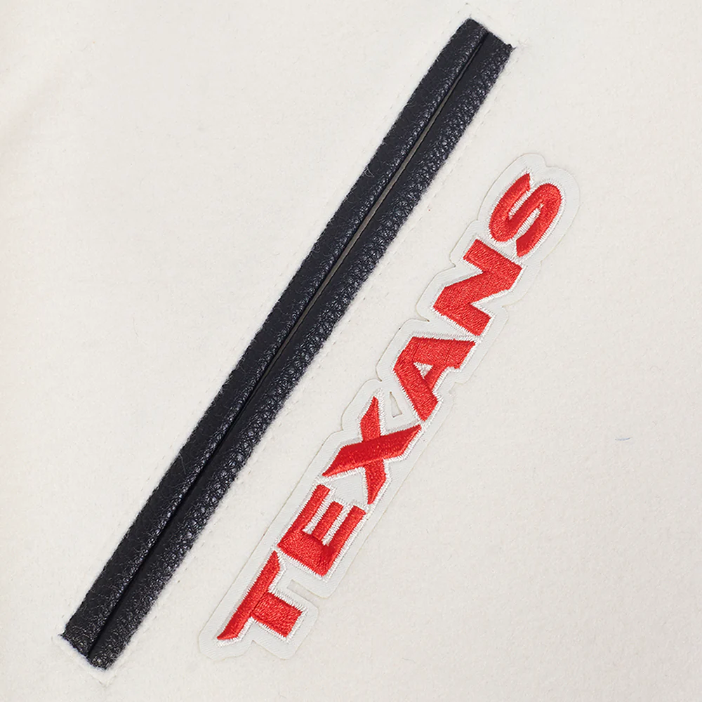 NFL HOUSTON TEXANS RETRO CLASSICS MEN'S RIB WOOL VARSITY JACKET (EGGSHELL/ BLACK) - Image 8