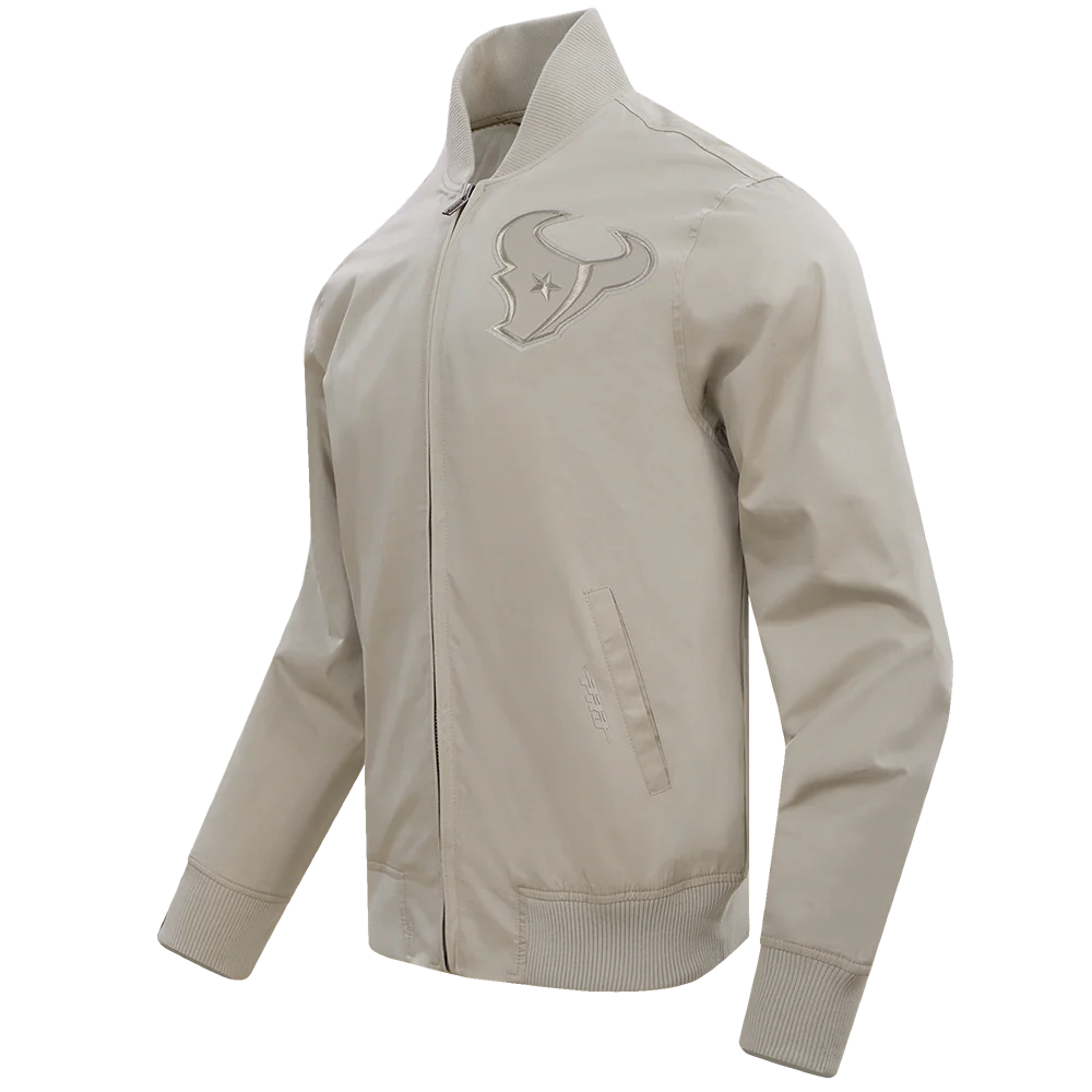 NFL HOUSTON TEXANS NEUTRAL MEN'S TWILL JACKET (TAUPE) - Image 2