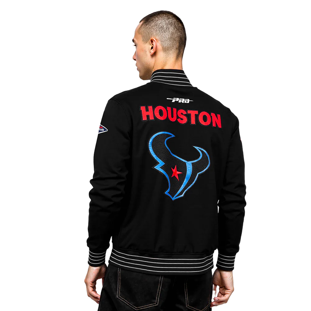NFL HOUSTON TEXANS PRO GAME DAY MEN'S DBL KNIT JACKET (BLACK/SILVER/WHITE) - Image 11