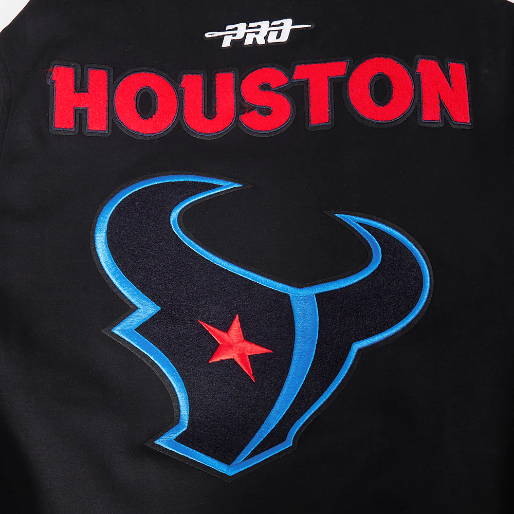 NFL HOUSTON TEXANS PRO GAME DAY MEN'S DBL KNIT JACKET (BLACK/SILVER/WHITE) - Image 6