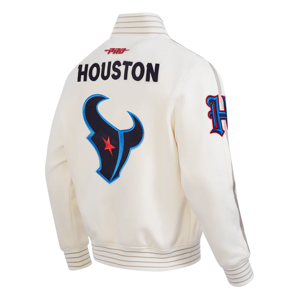 NFL HOUSTON TEXANS PRO GAME DAY MEN'S DBL KNIT JACKET (EGGSHELL/TAUPE/EGGSHELL) - Image 13
