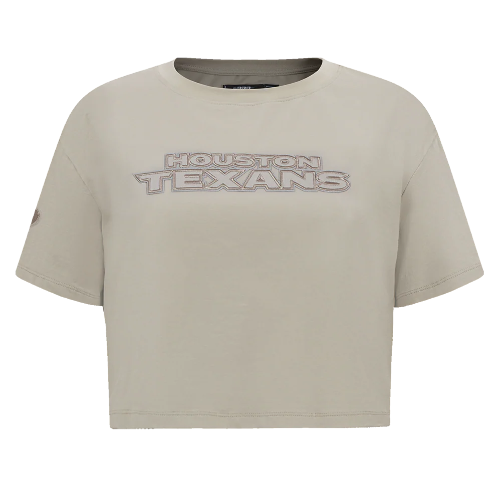 NFL HOUSTON TEXANS NEUTRAL WOMEN'S SINGLE JERSEY BOXY TEE (TAUPE)